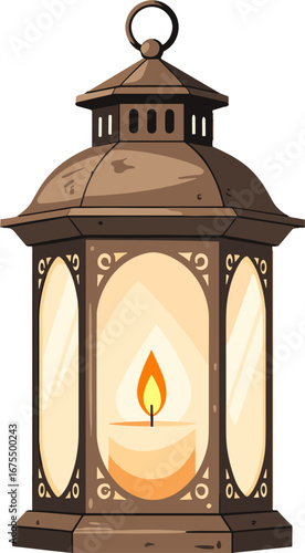 Antique Lantern Candlelight Decoration Cozy Atmosphere