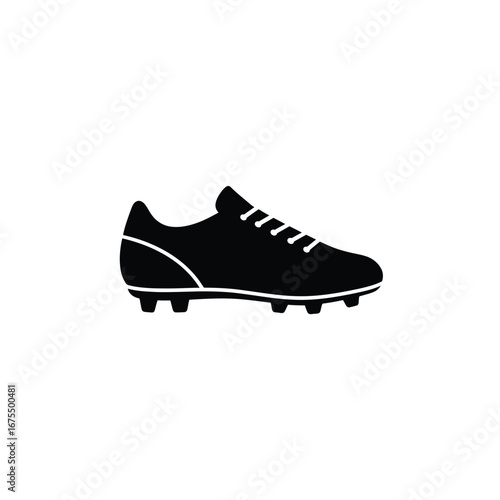 Black soccer shoe with white laces footwear athletic