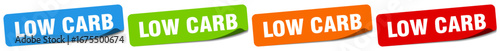 low carb sticker. low carb sticker set on white background