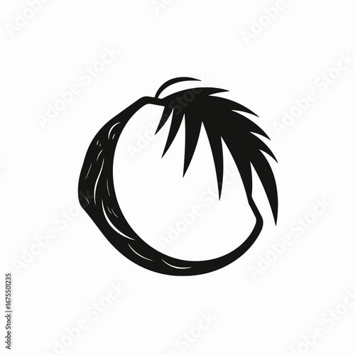 Ouroboros inspired symbol, circular serpent eating its tail, abstract logo silhouette