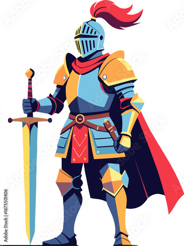 Medieval Knight Armor Full Body Warrior Sword Caped Hero
