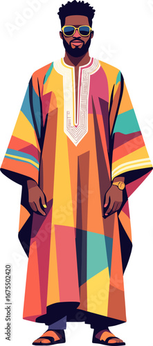 Stylish African Man Traditional Dashiki Clothing Streetwear Fashion