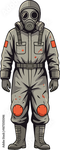 Protective Suit Gas Mask Hazard Safety Clothing
