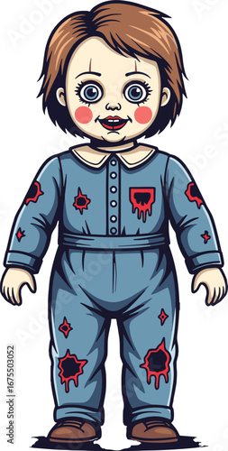 Creepy Doll Horror Costume Halloween Character