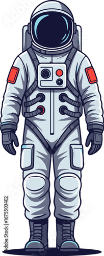 Detailed Astronaut Suit Space Exploration Figure Front View