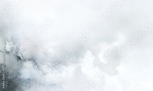 Abstract watercolor wash in muted gray and white