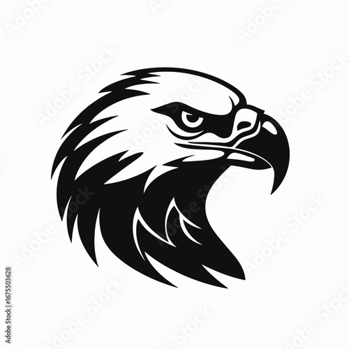 Striking eagle head illustration showcasing power and precision bird vector graphic silhouette