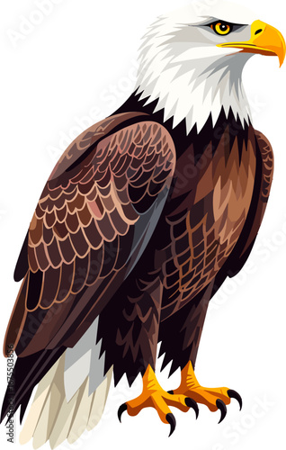 Bald Eagle Sitting Fierce Bird of Prey Wildlife Symbol