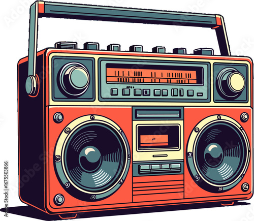 Retro Portable Radio Cassette Player Vintage Music Device