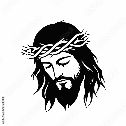 Illustrative depiction of Jesus Christ wearing crown thorns, a powerful silhouette