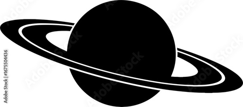 Minimalist Saturn Planet Graphic with Ring Design for Art Projects