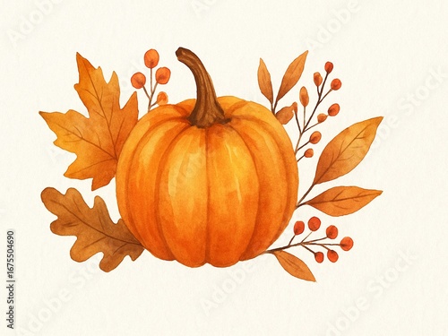 Pumpkin Illustration in Flat Artistic Style