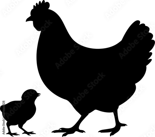 Chickens Silhouette Design for Farmhouse Decor and Crafts