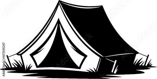 Camping Tent Illustration for Outdoor Activities and Crafts