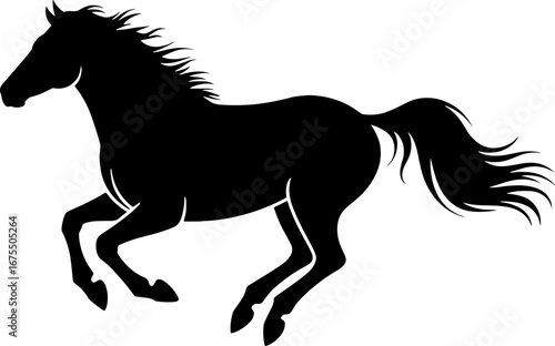 Elegant Galloping Horse Silhouette Perfect for Art and Design