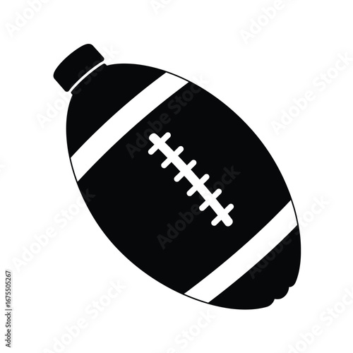 Black American football with white stripes and laces