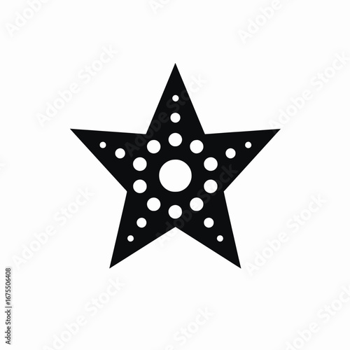 Starfish icon shows a black silhouette with white circle details silhouette