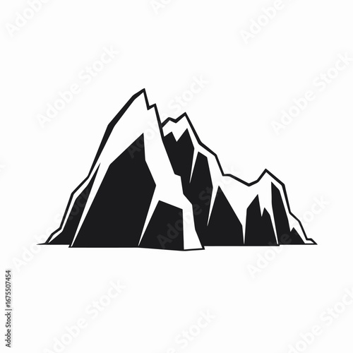 Dramatic mountain peaks create a powerful and minimalist mountain range silhouette