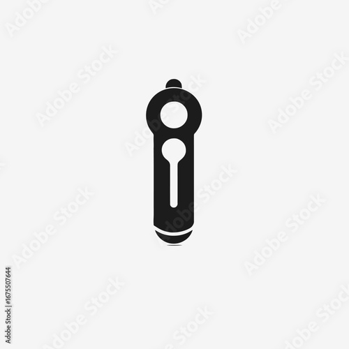 Minimalist plunger illustration presented as a dark and bold vector silhouette