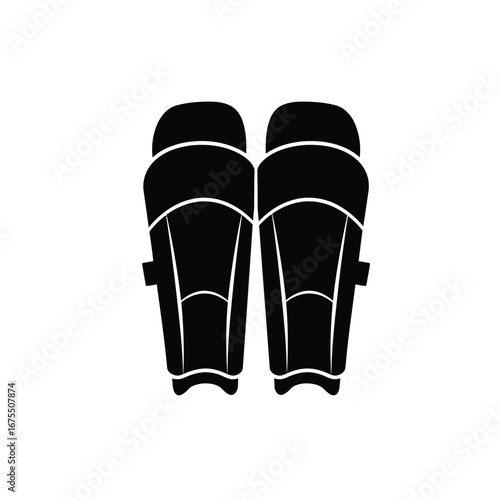 Black protective leg guards gear