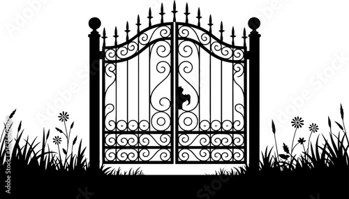 Elegant Ornate Garden Gate Design for Home Decor and Tattoos