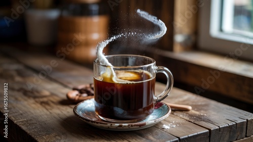 Adding Sugar to Coffee  A Moment of Sweet Indulgence