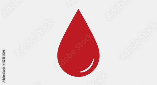 Isolated Red Blood Drop Illustration on White Background for Medical, Health, and Awareness Campaigns