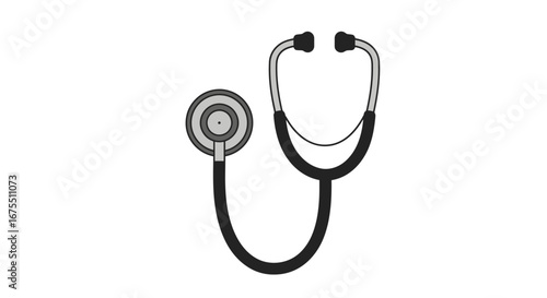 Simple Stethoscope Illustration for Healthcare Professionals, Medical Education, and Diagnostic Tool Visuals. Ideal for medical websites, educational materials, and healthcare marketing.