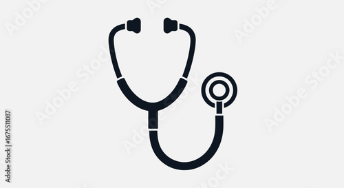 Minimalist Stethoscope Icon for Medical Presentations and Healthcare Websites, Perfect for Illustrating Diagnosis, Checkups, and Medical Professions.