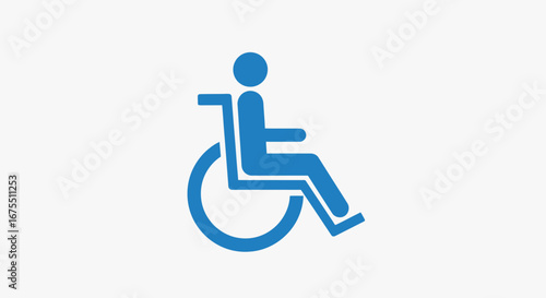Blue Wheelchair Symbol on White Background Representing Accessibility and Inclusivity for People with Disabilities in Public Spaces and Digital Platforms