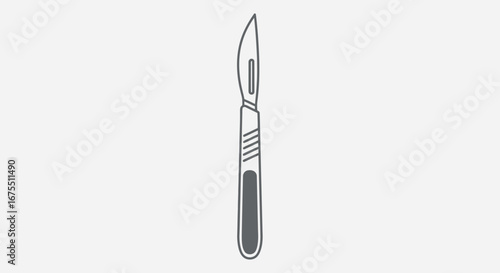 Surgical Scalpel Illustration for Medical Procedures, Precision Cutting, and Healthcare Applications, Perfect for Educational Materials and Surgical Technique Visualizations