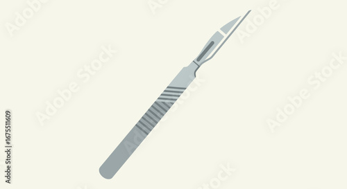 Sharp Scalpel Illustration Depicting Surgical Precision and Medical Accuracy for Healthcare and Educational Resources, Medical Illustrations, and Training Manuals.
