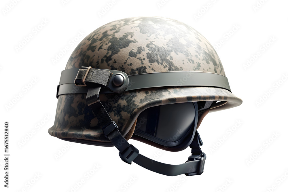 Fototapeta premium Military helmet 3d rendering isolated on transparent background
