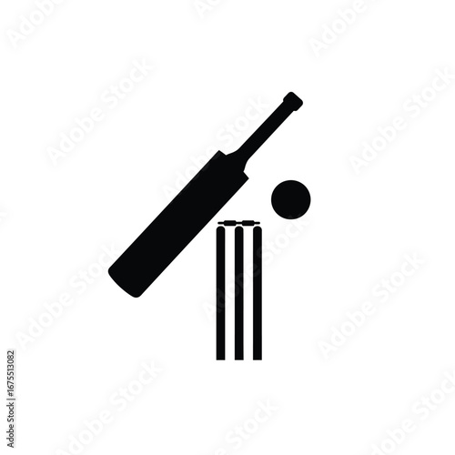 Cricket bat ball wickets sport