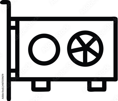 Graphics Card Silhouette Vector Icon video card computer hardware