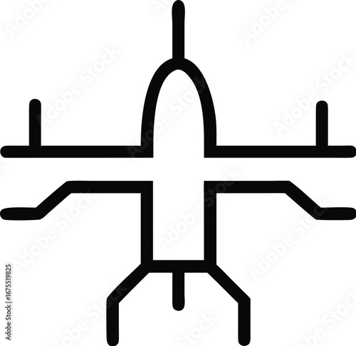 Military drone silhouette aircraft unmanned aerial vehicle