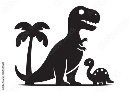 dinosaur logo silhouette vector, dinosaur logo vector silhouette illustration, tyrannosaurus rex silhouette logo vector, powerful predator dinosaur logo silhouette vector on white background.