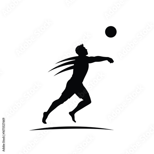 Volleyball player spiking ball sport action
