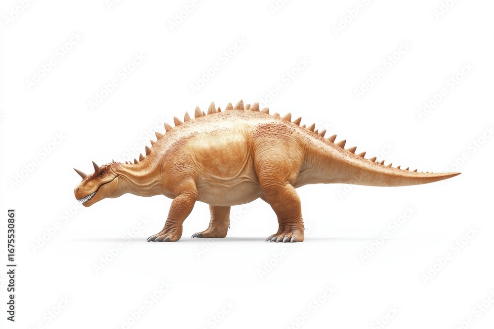Naklejka premium Realistic dinosaur depiction of sauropod animal with spikes
