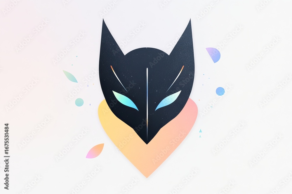Obraz premium Minimalist gaming and entertainment design with futuristic mask concept