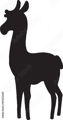 Andean Stance – Silhouette of Llama in Profile, Wildlife, Nature, Abstract, Culture, Minimalist