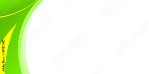 Green and yellow wave modern background with white space for text and message. template design	