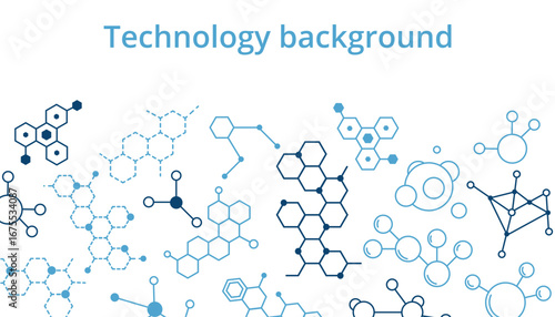 Abstract background with molecular structure on white, symbolizing science, chemistry, medicine and technology.