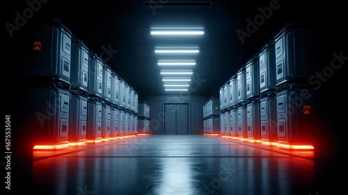 Wallpaper Mural Data Center Server Matrix Running at High Speed Torontodigital.ca