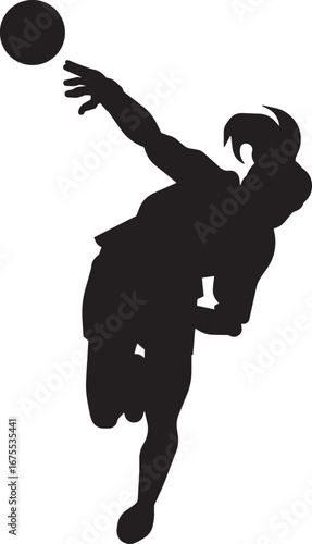 Power Serve – Silhouette of Athlete Throwing Ball, Sport, Motion, Abstract, Fitness, Action