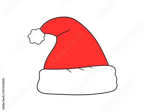 Simple red and white Santa hat
