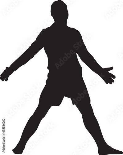 Dynamic Stance – Silhouette of Active Person, Motion, Expression, Abstract, Fitness, Energy