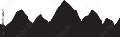 Majestic Peaks – Silhouette of Mountain Range, Nature, Adventure, Abstract, Wilderness, Landscape