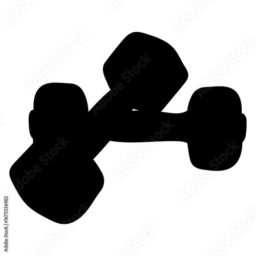 Strength Symbol – Silhouette of Crossed Dumbbells, Fitness, Gym, Workout, Abstract, Power