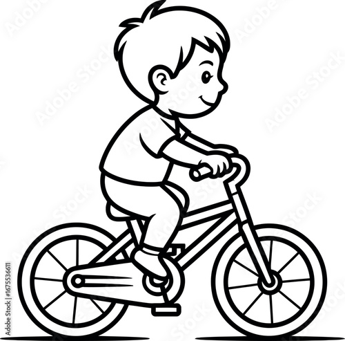 little boy riding a bike